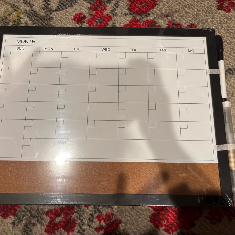 New Monthly Calendar Whiteboard with Cork Board